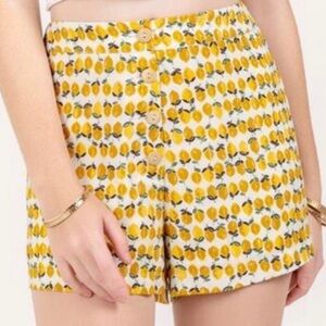 Lemon patterned shorts.